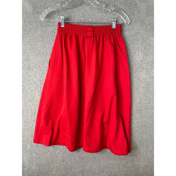 Petites By Fundamental Things Womens Skirt Size 4 Red Vintage Polyester USA Made - Picture 8 of 12
